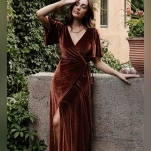 Meghan Velvet Wrap Maxi Dress